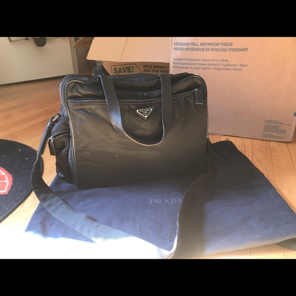 Prada diaper bag and dust ruffle